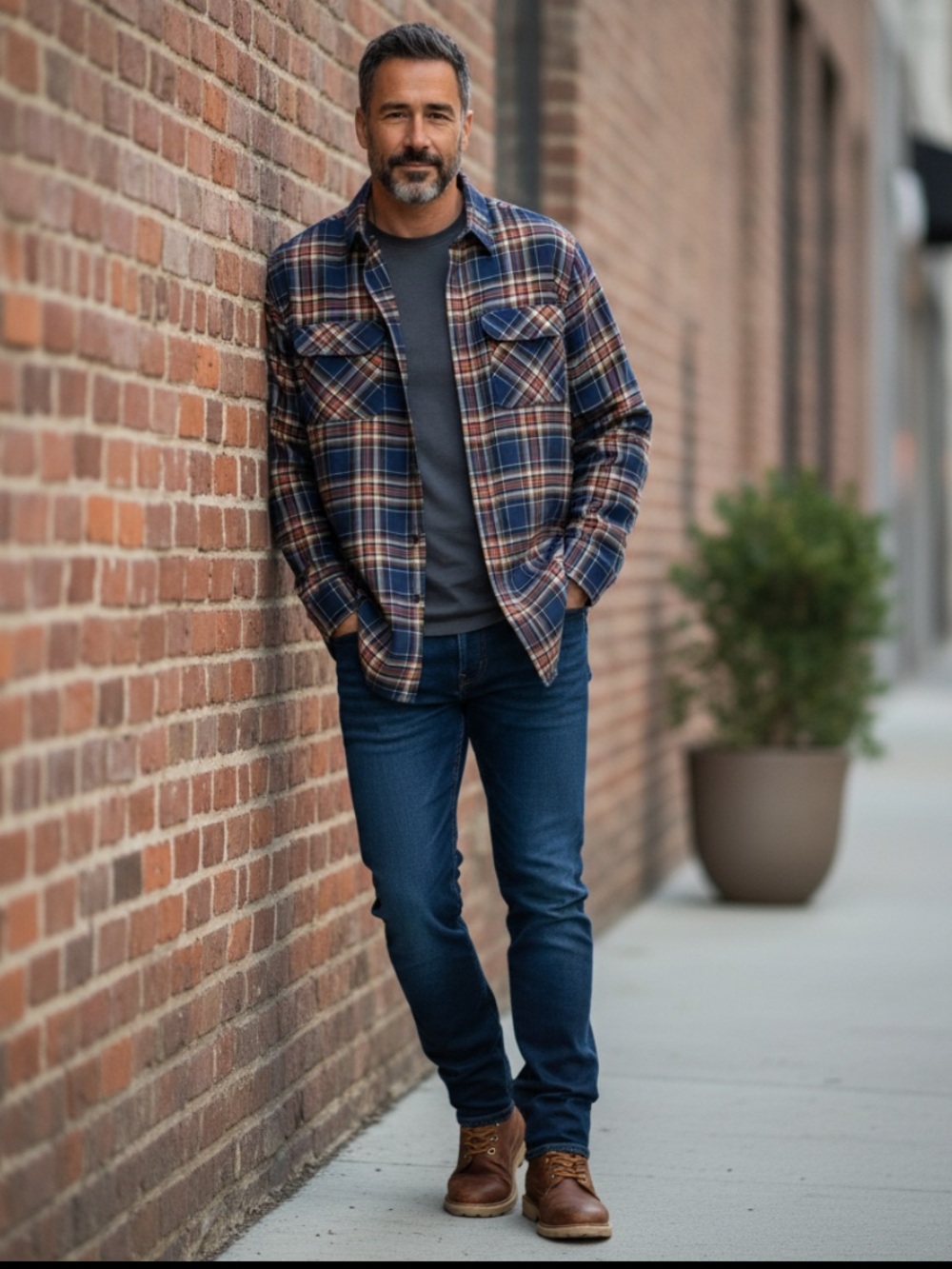 Banana Republic Luxe Flannel Slim Fit XXL Blue Plaid Button-Down Shirt
